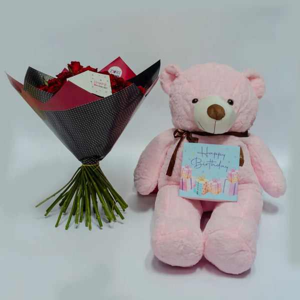 Snuggle & Red Roses Gift Set