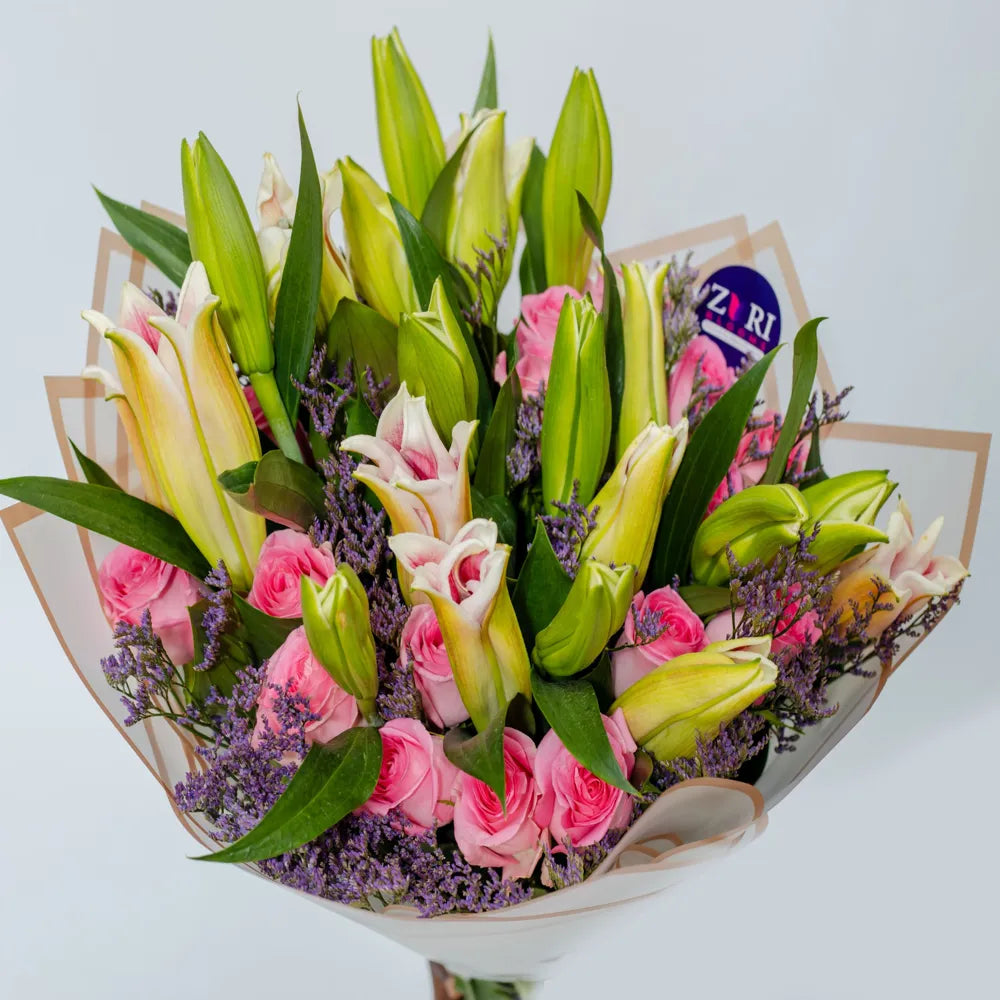Pink roses and lilies bouquet Nairobi same day delivery