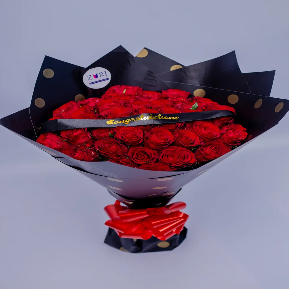 Passionate Red Congrats - Same Day Flower Delivery Nairobi - Zuri Blooms