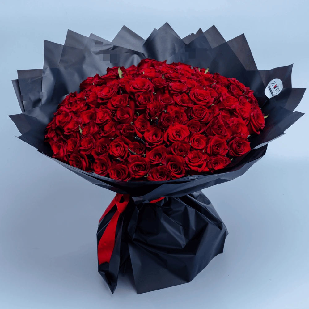 Passionate Red bouquet featuring premium red roses arranged for Valentine’s and romantic occasions, Premium, arranged by Zuri Blooms