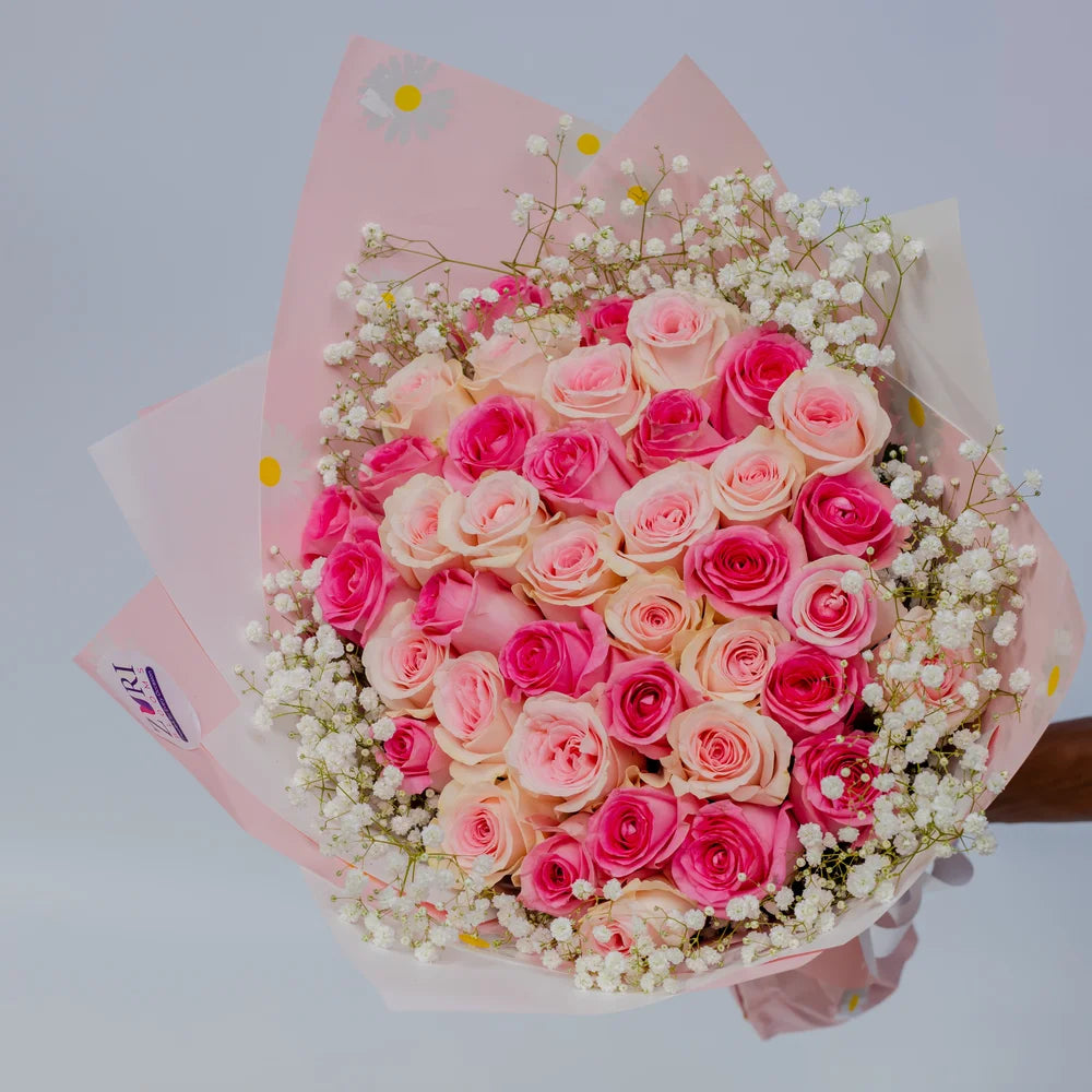 Pink Roses - Same Day Flower Delivery Nairobi Classic Front View- Zuri Blooms