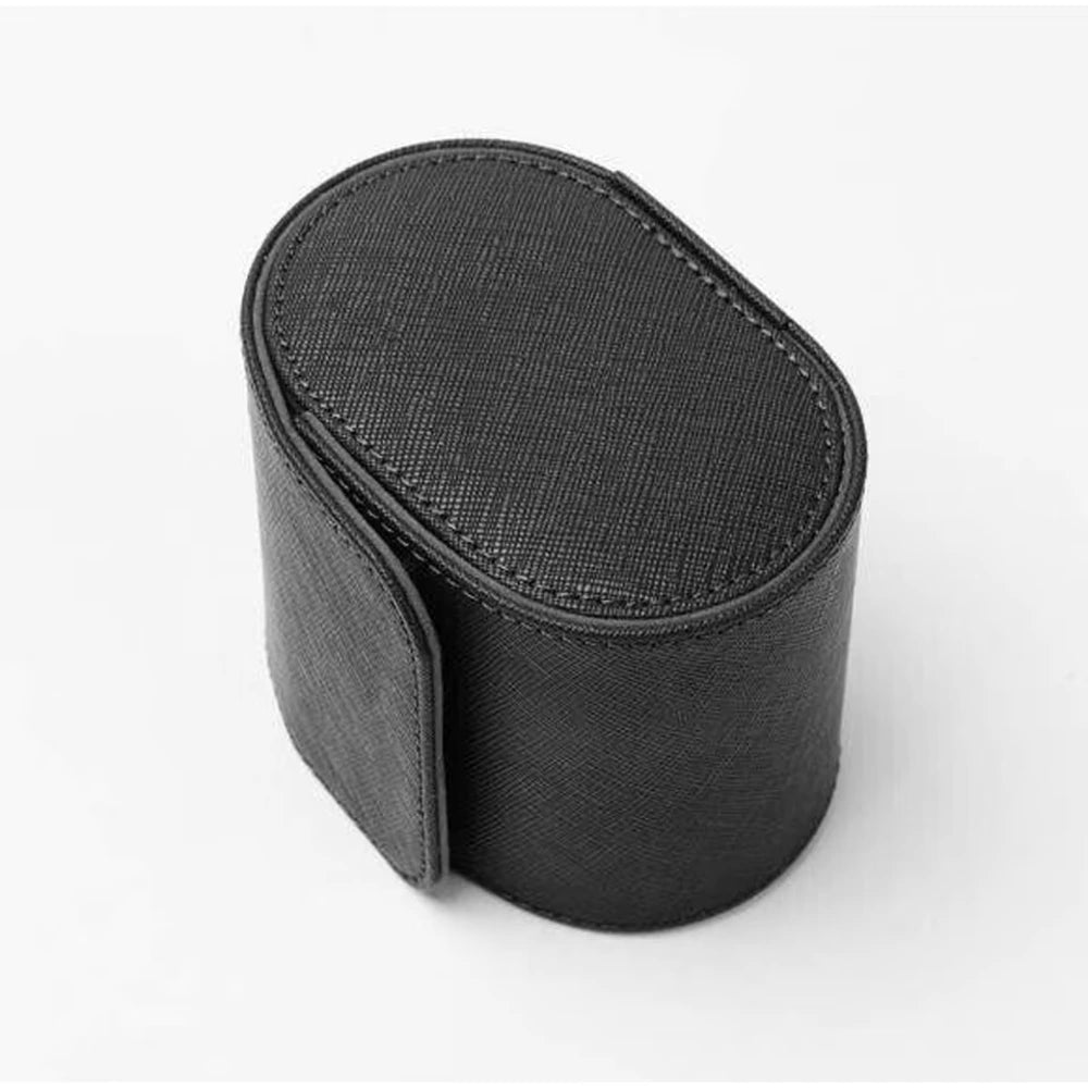 Single Watch Roll Travel Case Portable Vintage Leather Watch Storage Organizer Wristwatches Box Watch Roll Travel Case Black